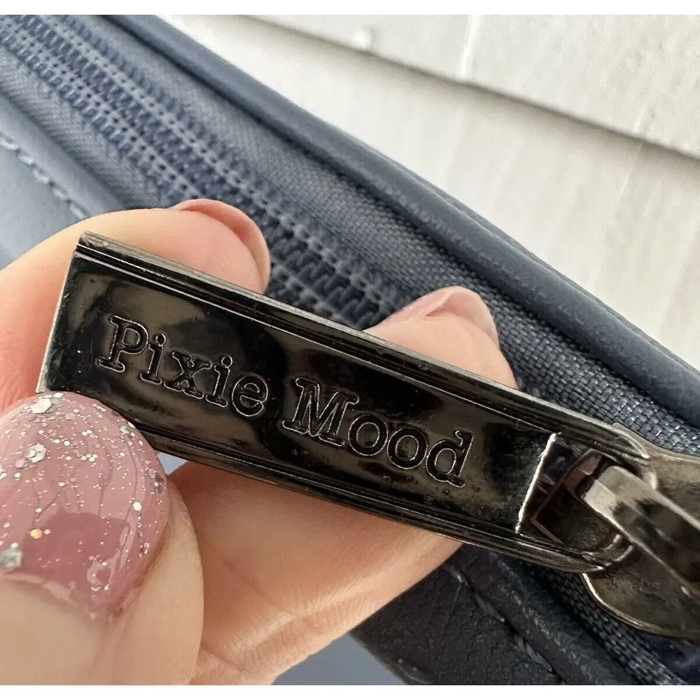 PIxie Mood Nicole Pouch‎ Blue Vegan Leather & Cork Convertible Crossbody Bag